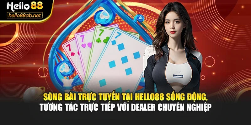 Sòng bài trực tuyến tại Hello88 sống động, tương tác trực tiếp với dealer chuyên nghiệp